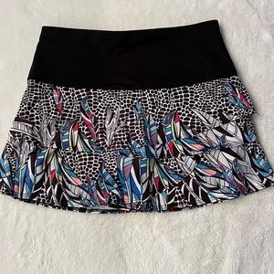 Lucky In Love Multi Color Scallop Tennis Skirt w/ Built In Shorts - Size Medium